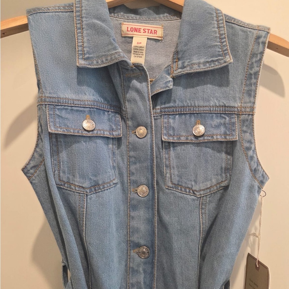 Lone Star Light Blue Denim Sleeveless Dress